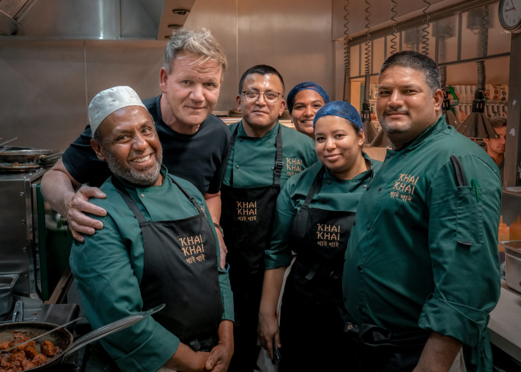 Gordon Ramsay with Khai Khai Chefs